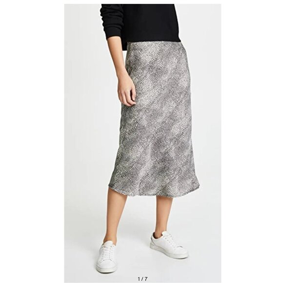 re:named Black and White Leopard Print Midi Skirt - Size L - Picture 1 of 7